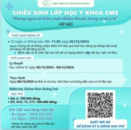 chieu sinh lop hoc y khoa cme  thang 12 2024